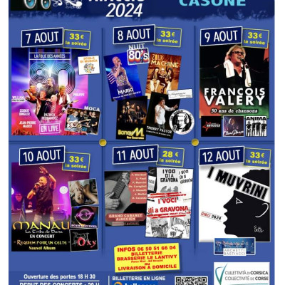 Activité: Fiesti'80 Aiacciu Place d'Austerliz Casone :  du 7 au 12 août 2024